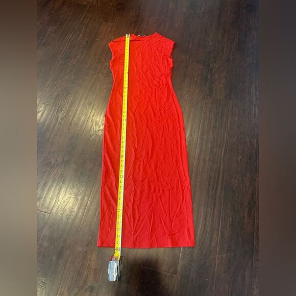 Zara Midi Burnt Red Color Sleeveless Bodycon Dress Women's size large - Picture 3 of 6